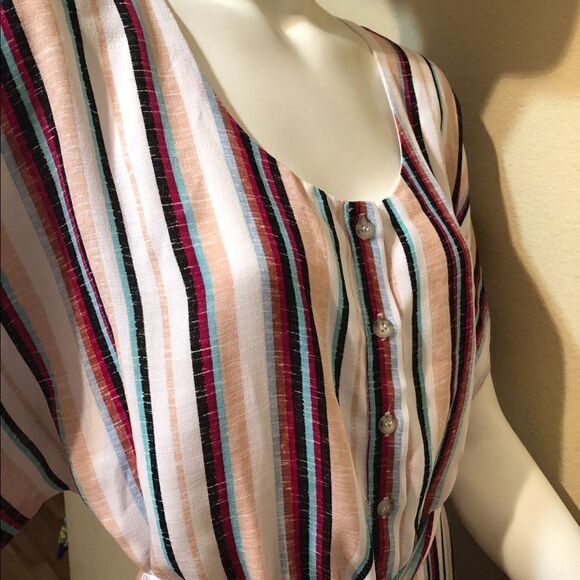 Charles Henry Belted Button Down Midi Dress - Picture 4 of 8